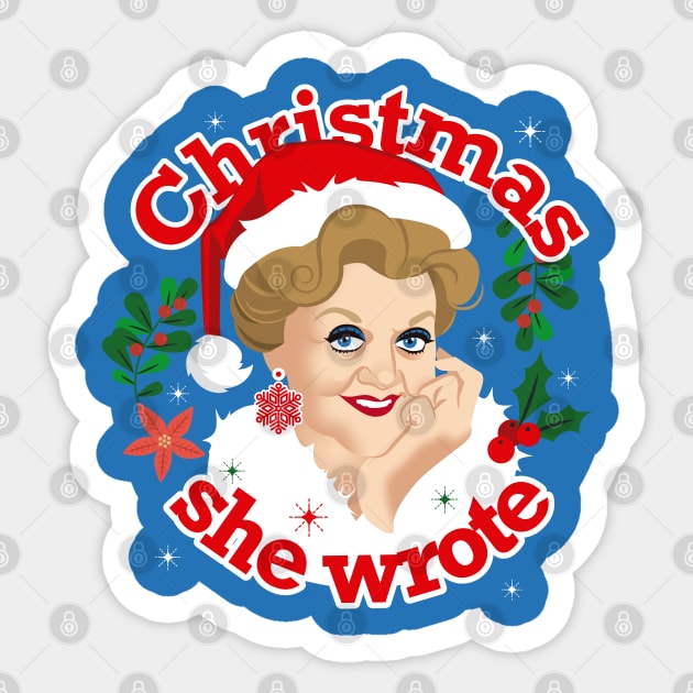 Christmas she wrote Sticker by AlejandroMogolloArt